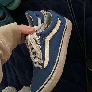 Blue old skool vans. Great condition. Womens 8.5
